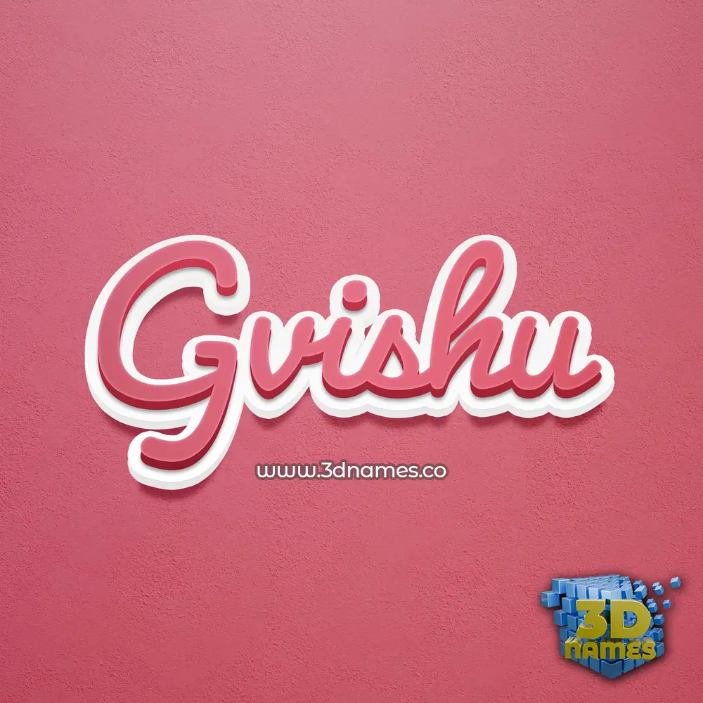 gvishu in Red Scribble style - 3D name wallpaper