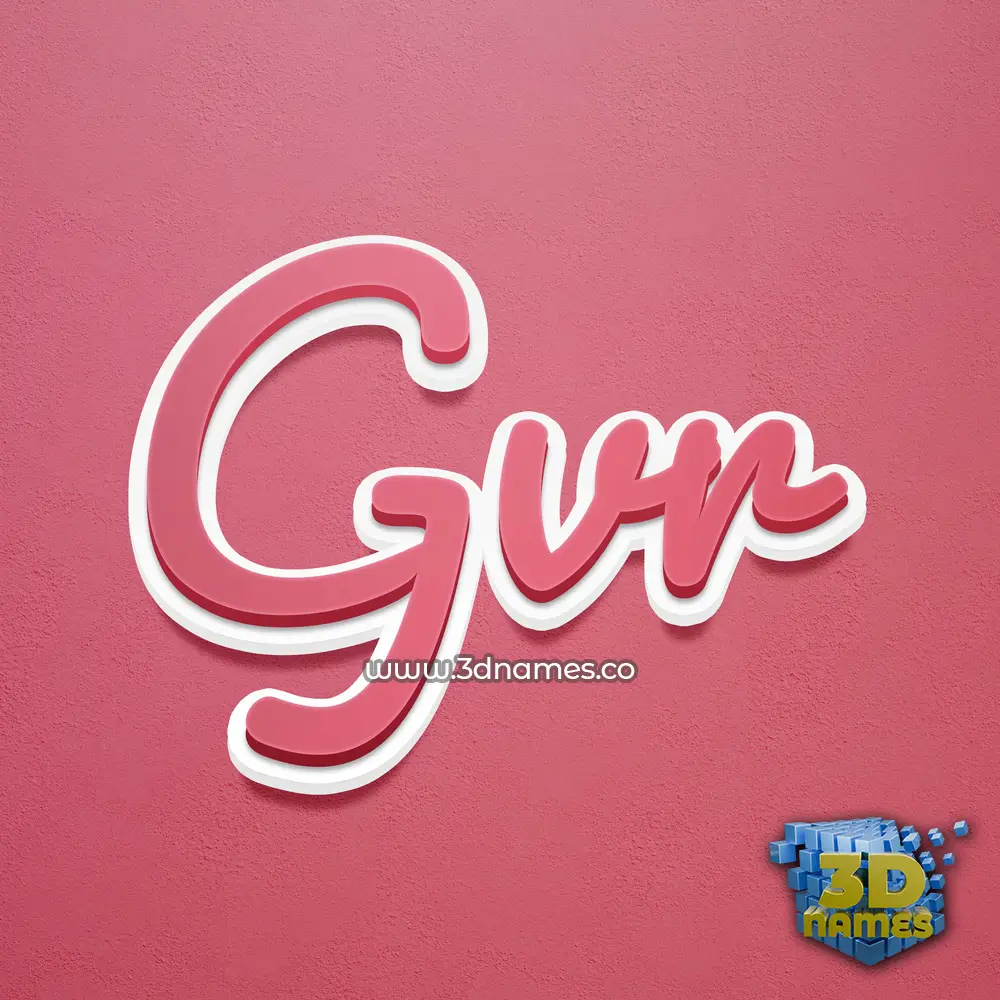 gvr in Red Scribble style - 3D name wallpaper