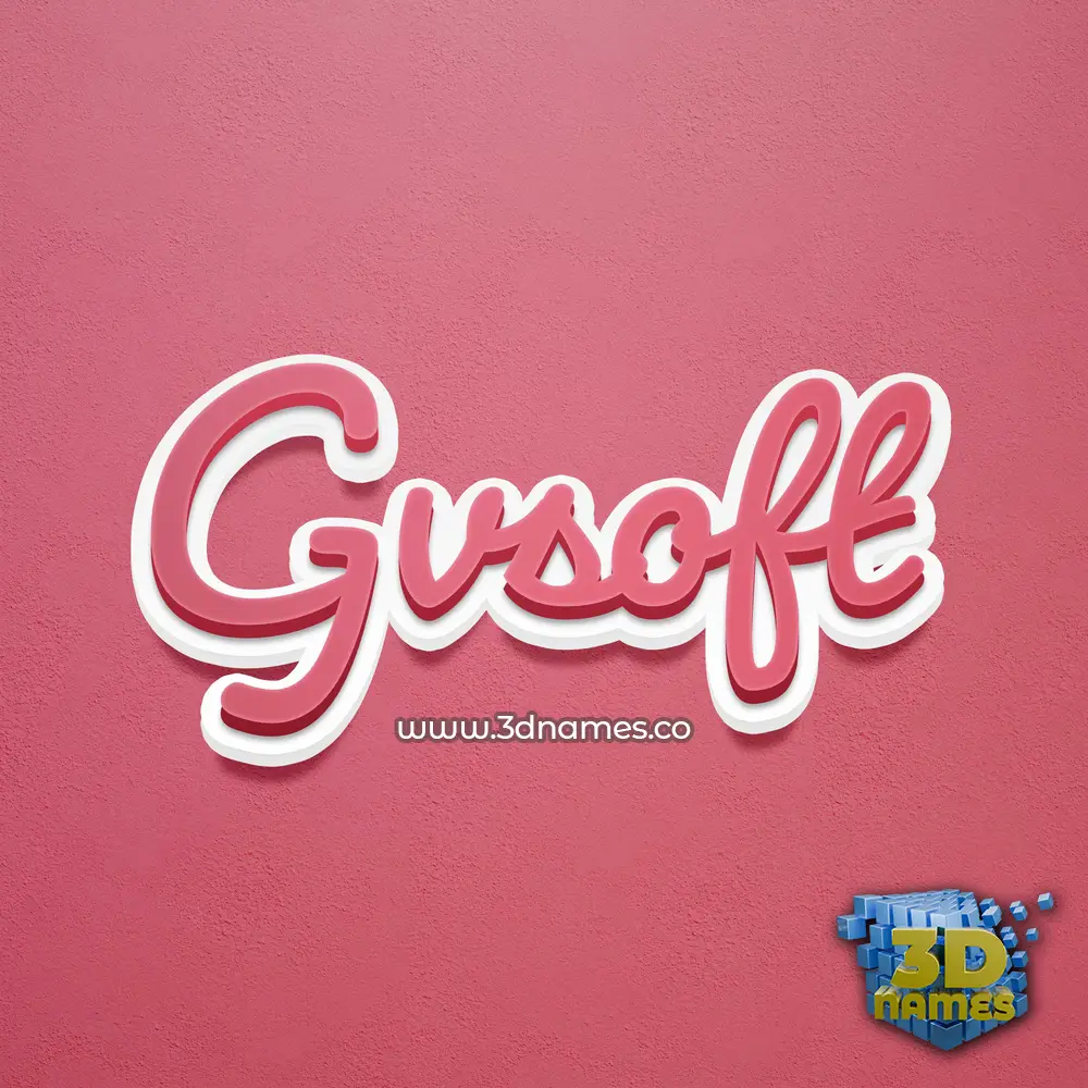 gvsoft in Red Scribble style - 3D name wallpaper