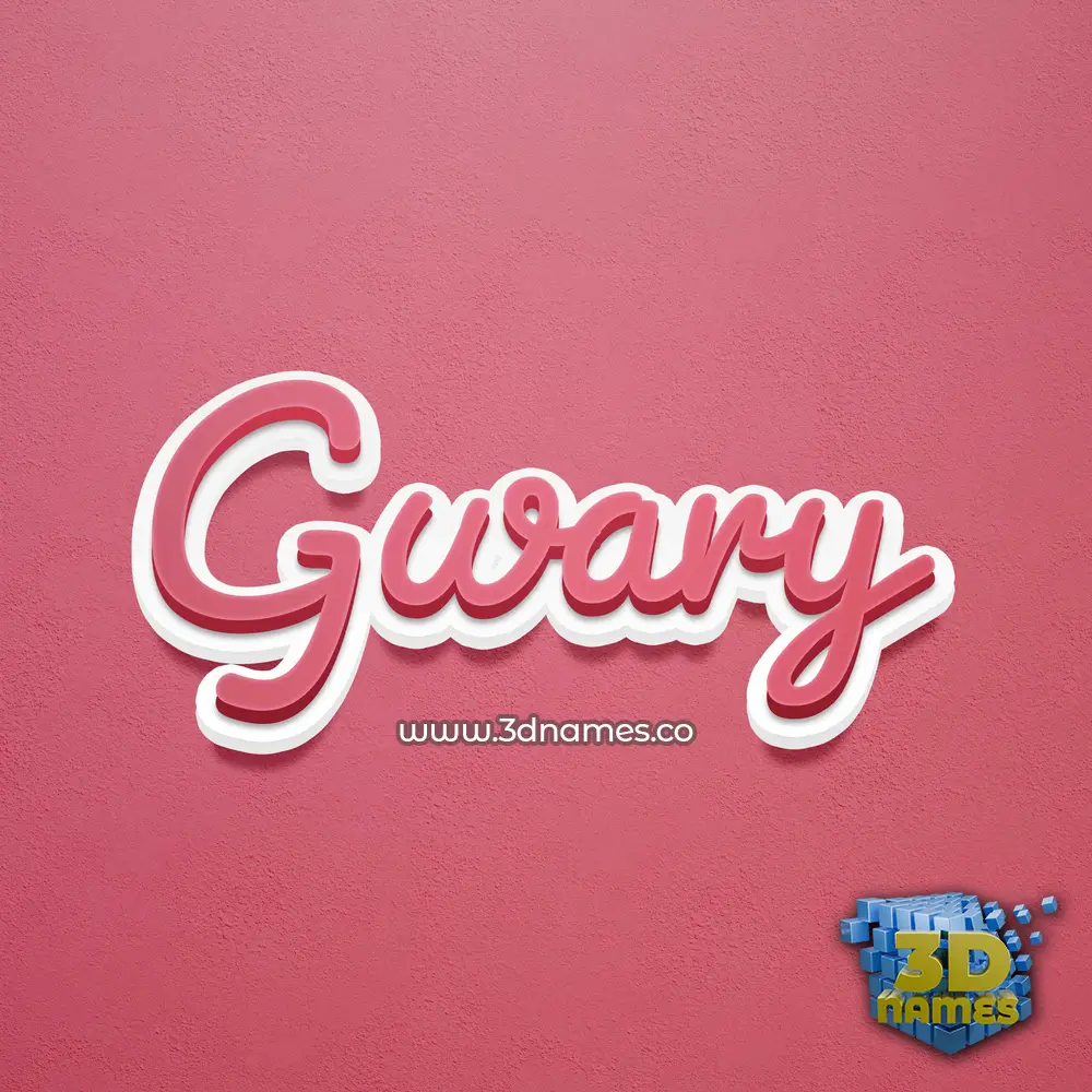 gwary in Red Scribble style - 3D name wallpaper