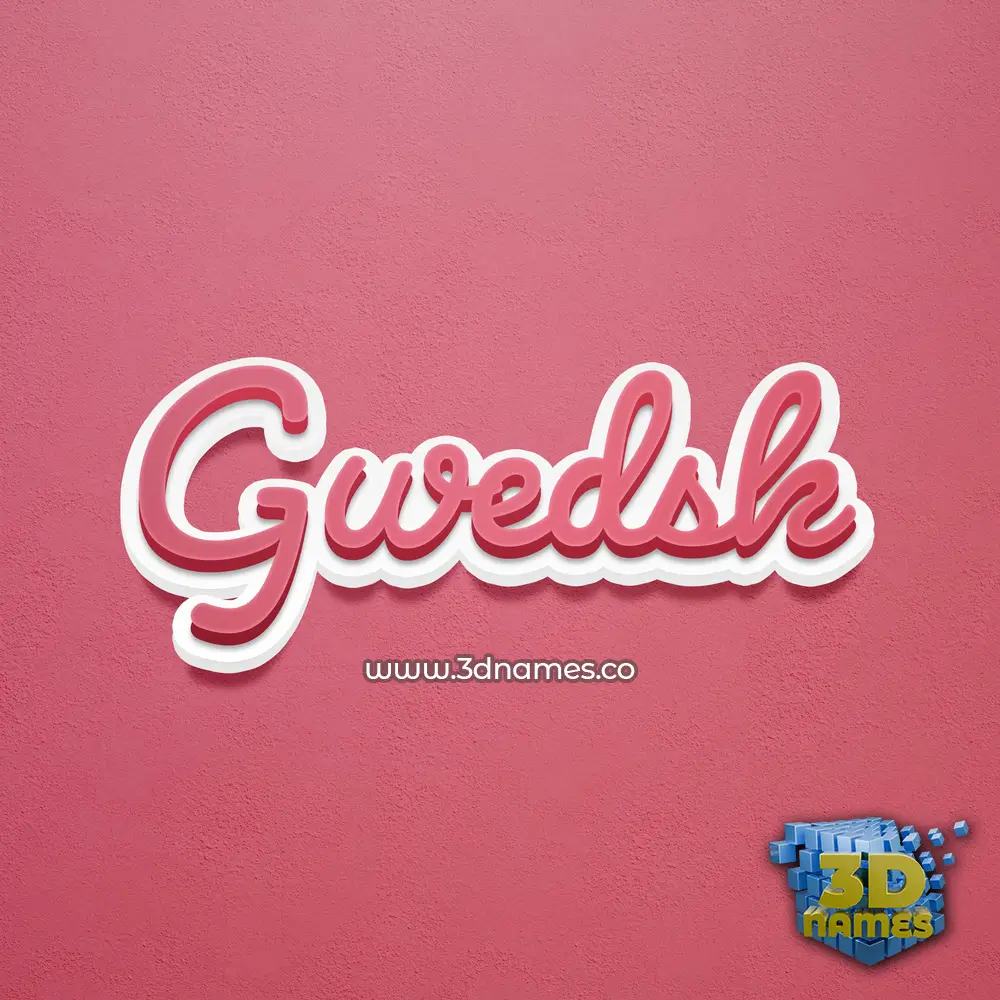 gwedsk in Red Scribble style - 3D name wallpaper