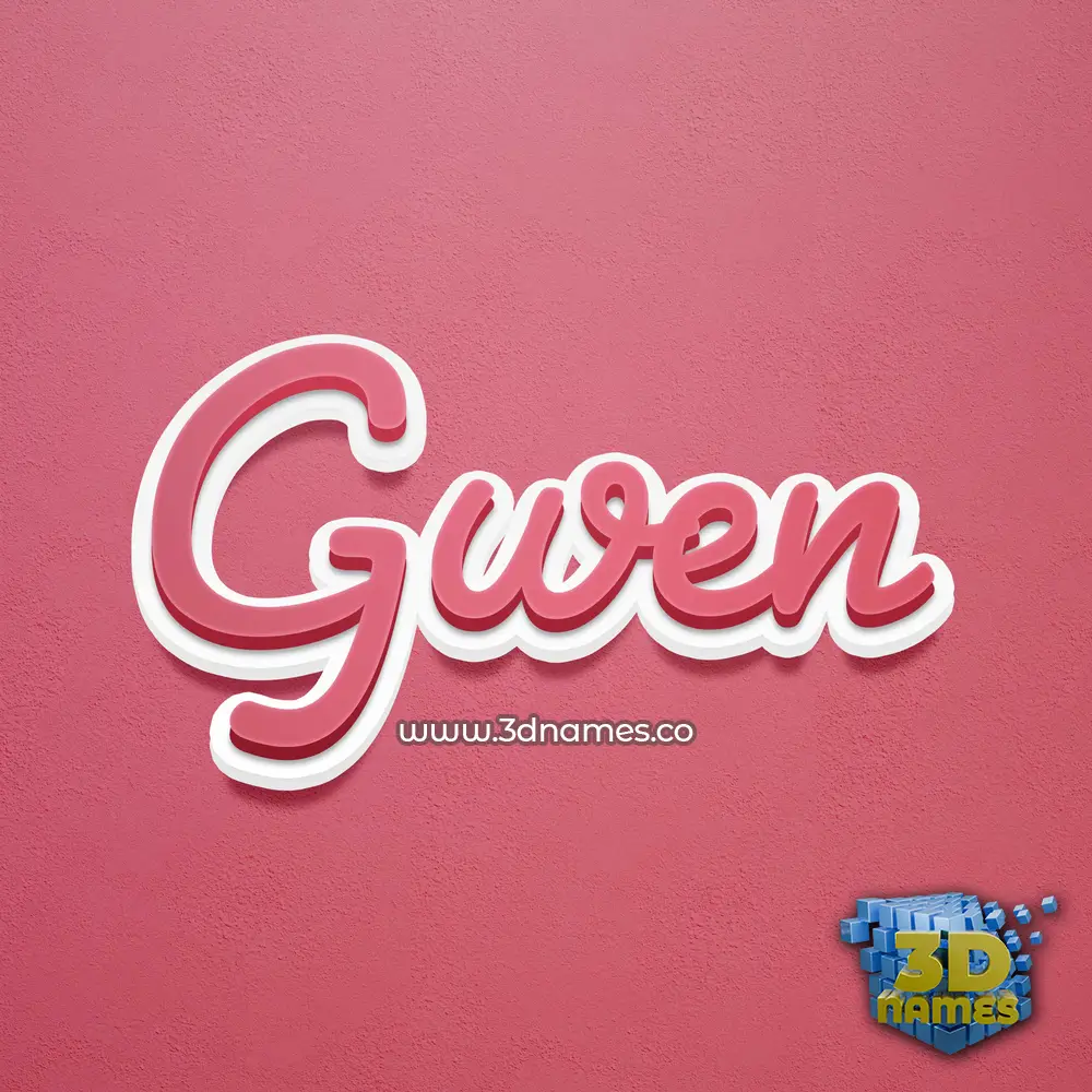 gwen in Red Scribble style - 3D name wallpaper