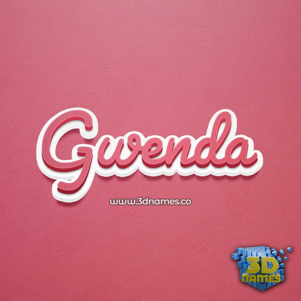 gwenda in Red Scribble style - 3D name wallpaper