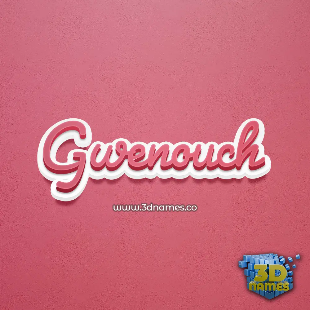 gwenouch in Red Scribble style - 3D name wallpaper
