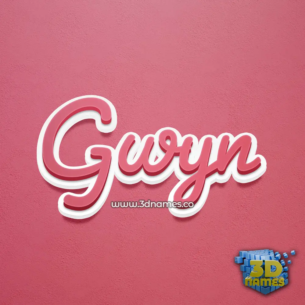 gwyn in Red Scribble style - 3D name wallpaper