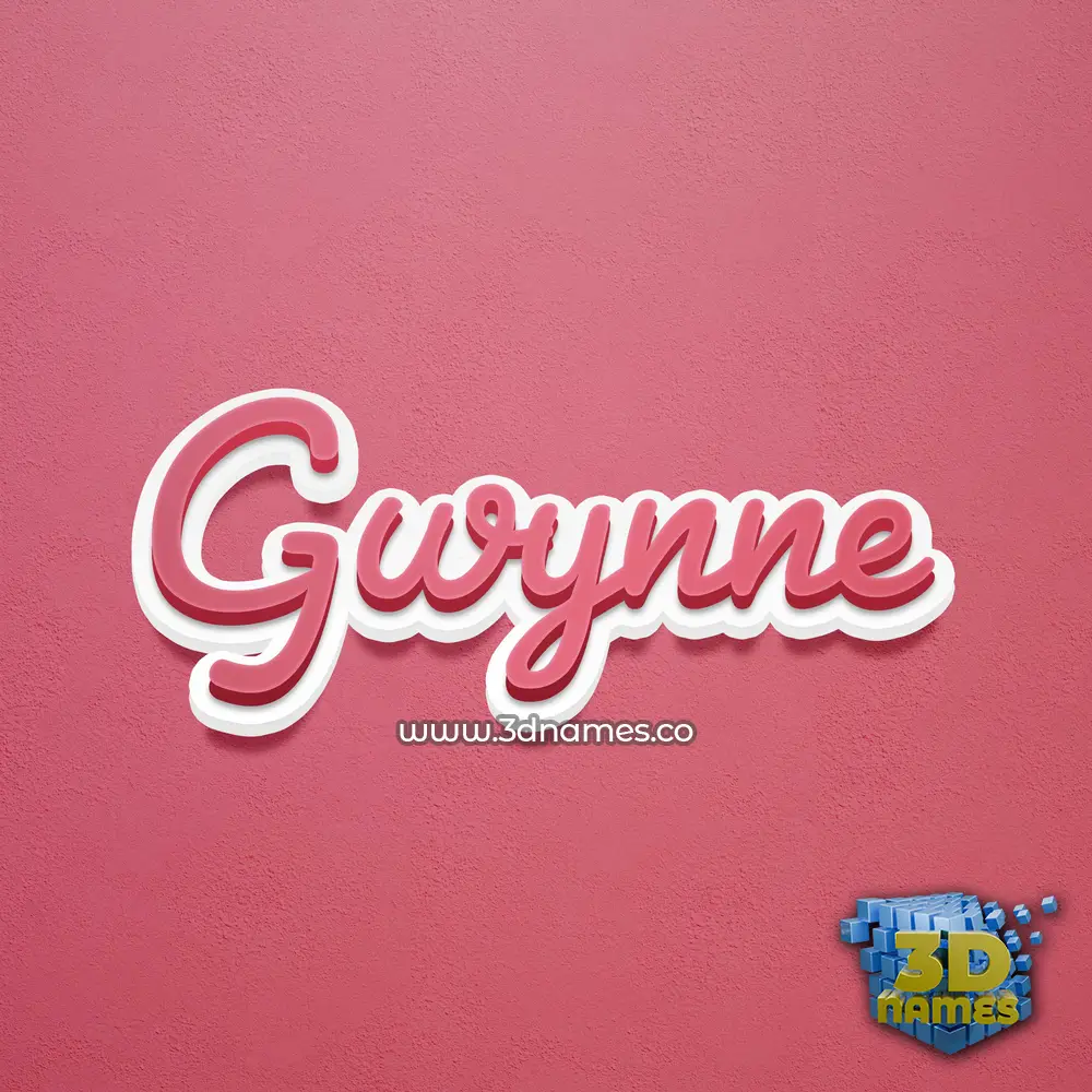 gwynne in Red Scribble style - 3D name wallpaper