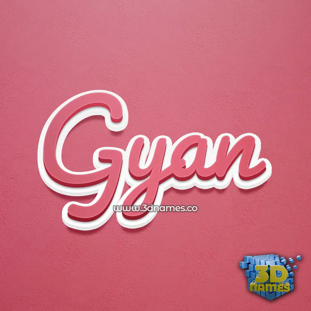 gyan in Red Scribble style - 3D name wallpaper