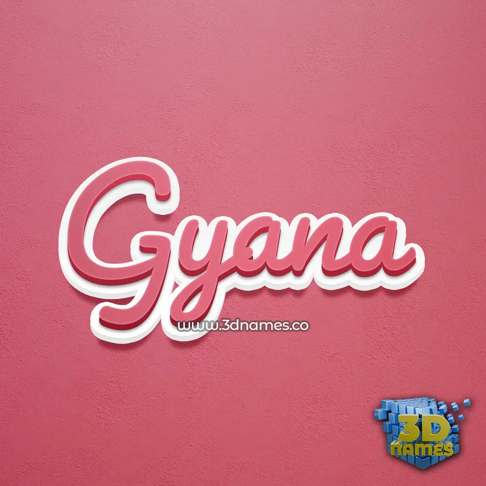 gyana in Red Scribble style - 3D name wallpaper