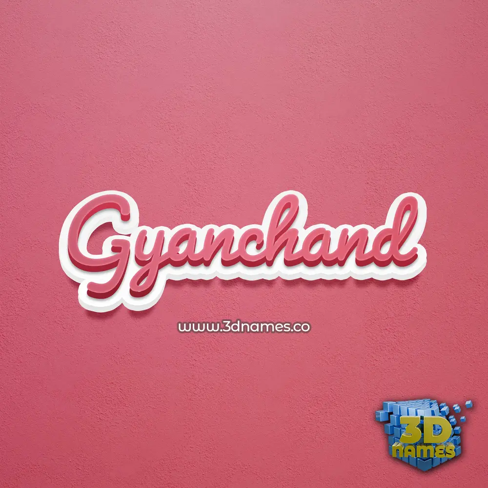 gyanchand in Red Scribble style - 3D name wallpaper