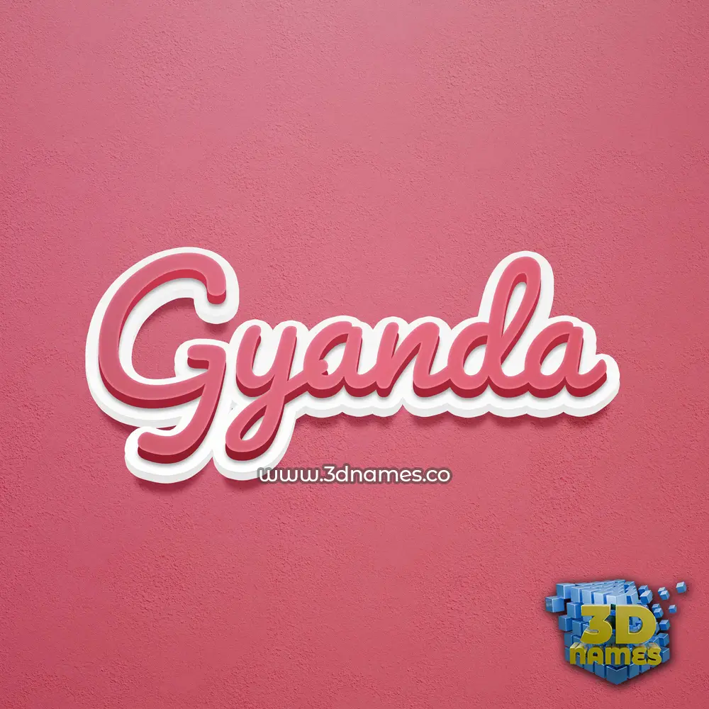 gyanda in Red Scribble style - 3D name wallpaper