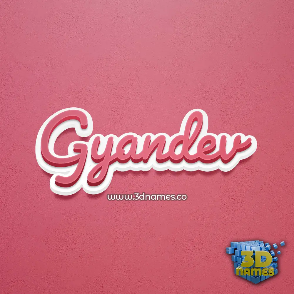 gyandev in Red Scribble style - 3D name wallpaper