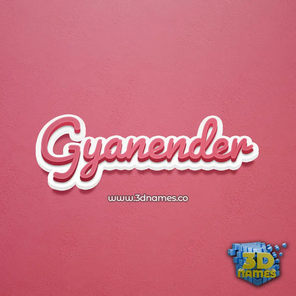 gyanender in Red Scribble style - 3D name wallpaper