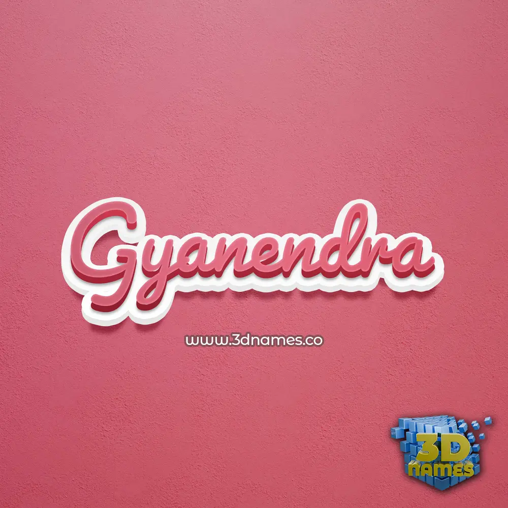 gyanendra in Red Scribble style - 3D name wallpaper