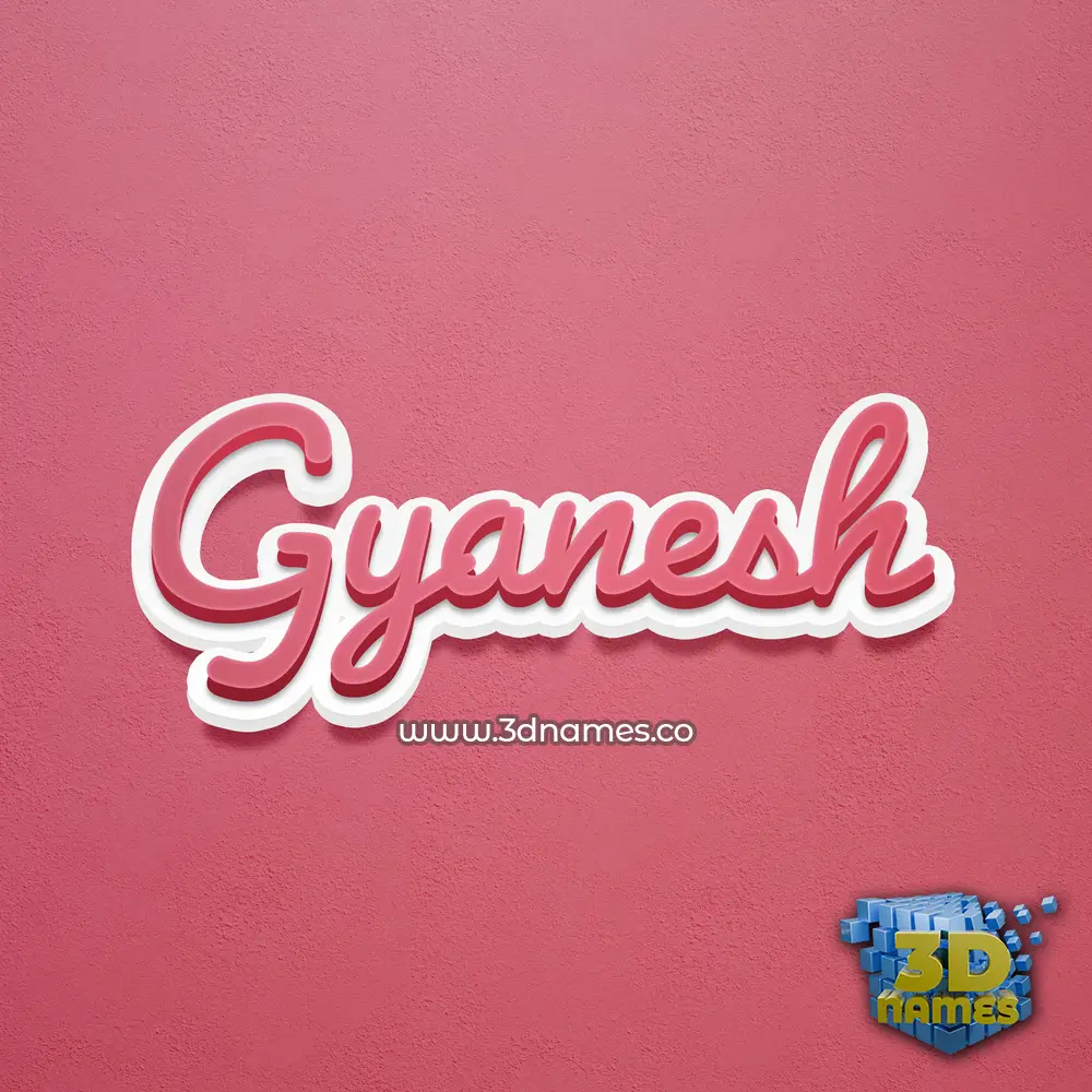 gyanesh in Red Scribble style - 3D name wallpaper