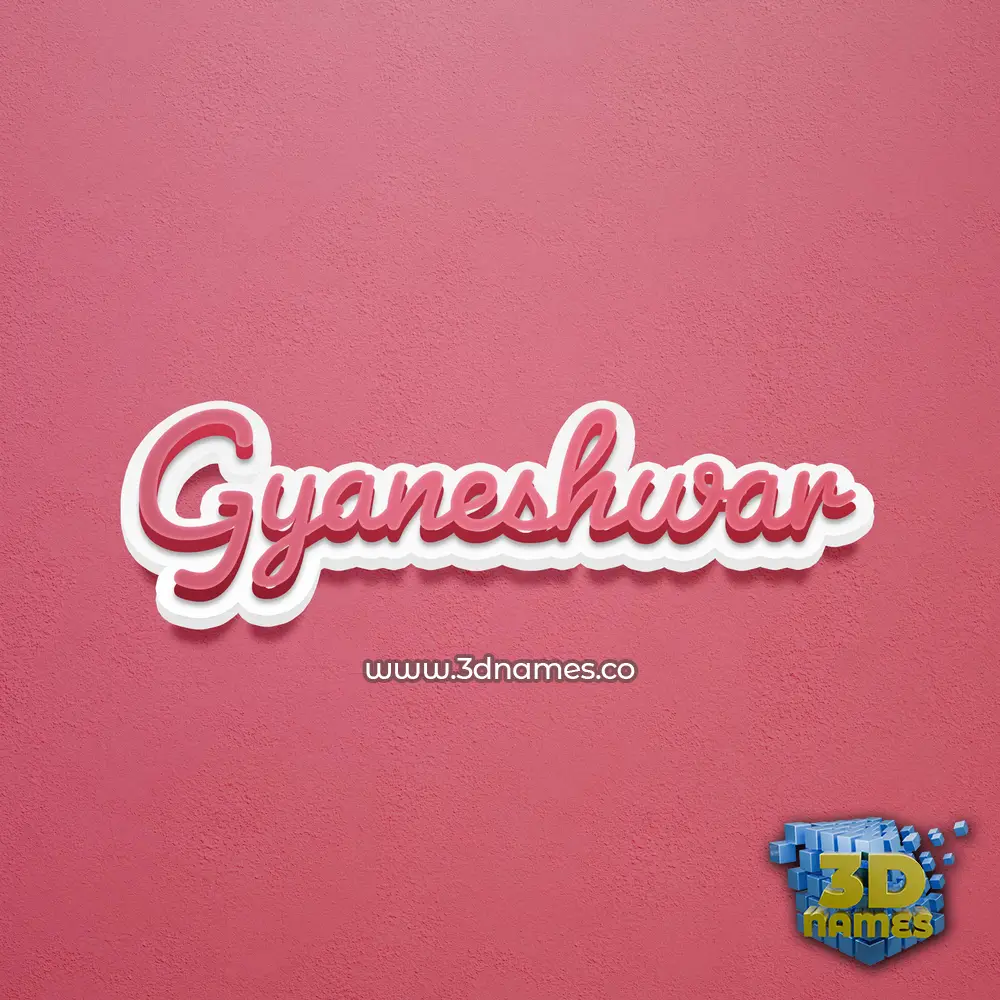 gyaneshwar in Red Scribble style - 3D name wallpaper