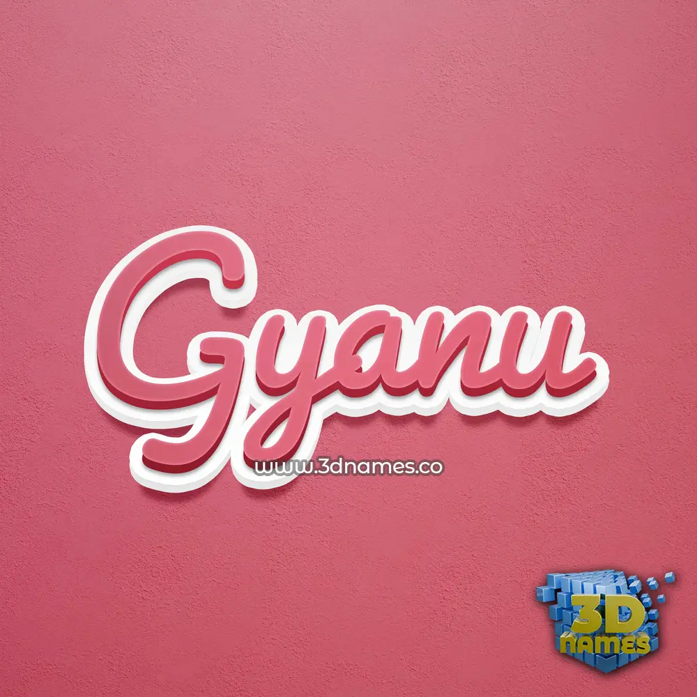 gyanu in Red Scribble style - 3D name wallpaper