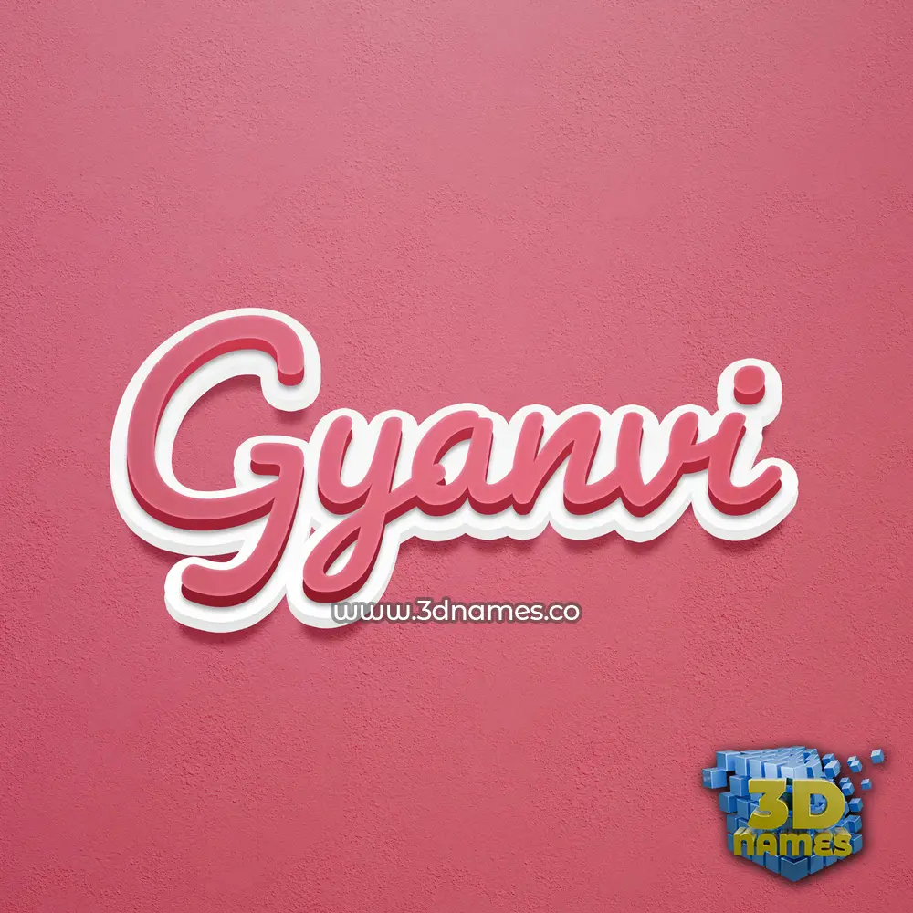 gyanvi in Red Scribble style - 3D name wallpaper