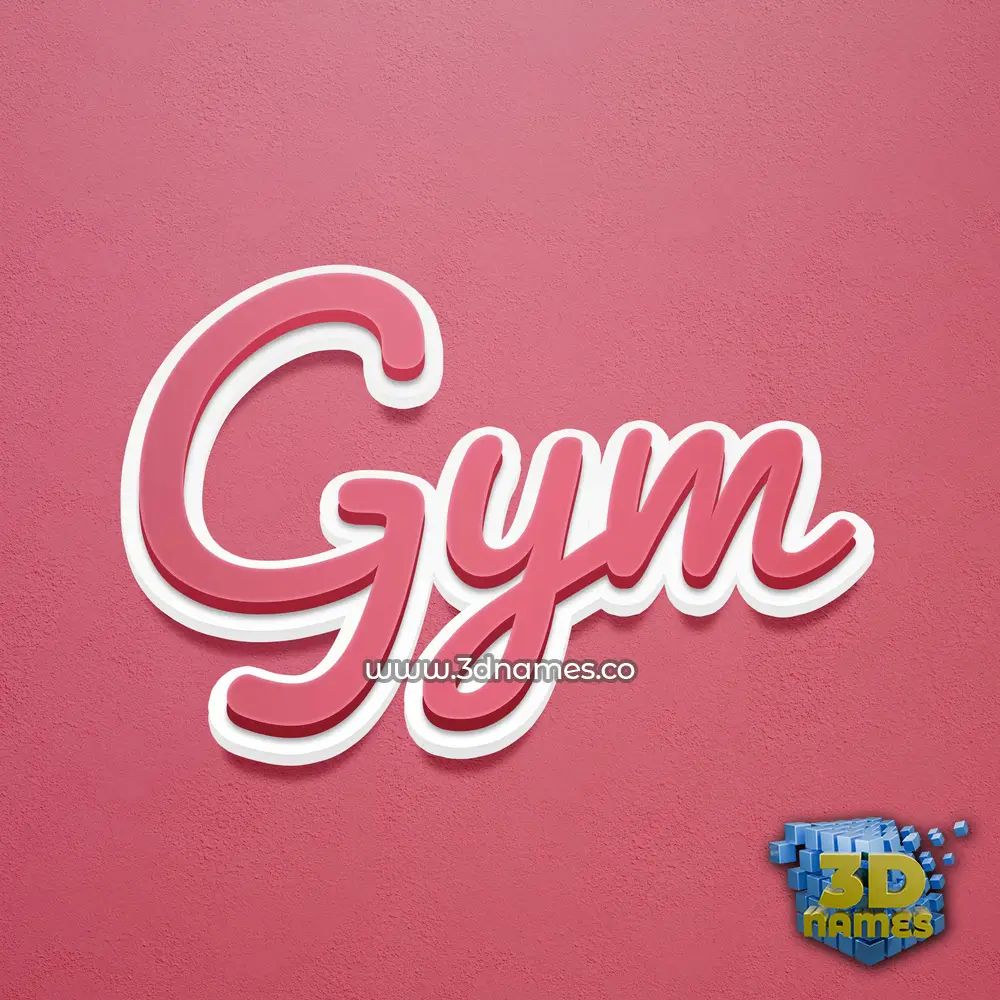 gym in Red Scribble style - 3D name wallpaper