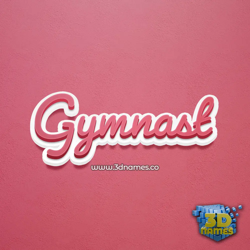 gymnast in Red Scribble style - 3D name wallpaper