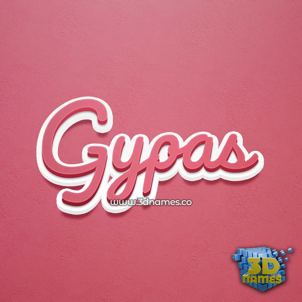 gypas in Red Scribble style - 3D name wallpaper
