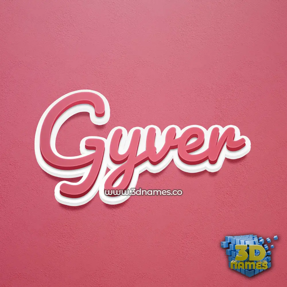 gyver in Red Scribble style - 3D name wallpaper