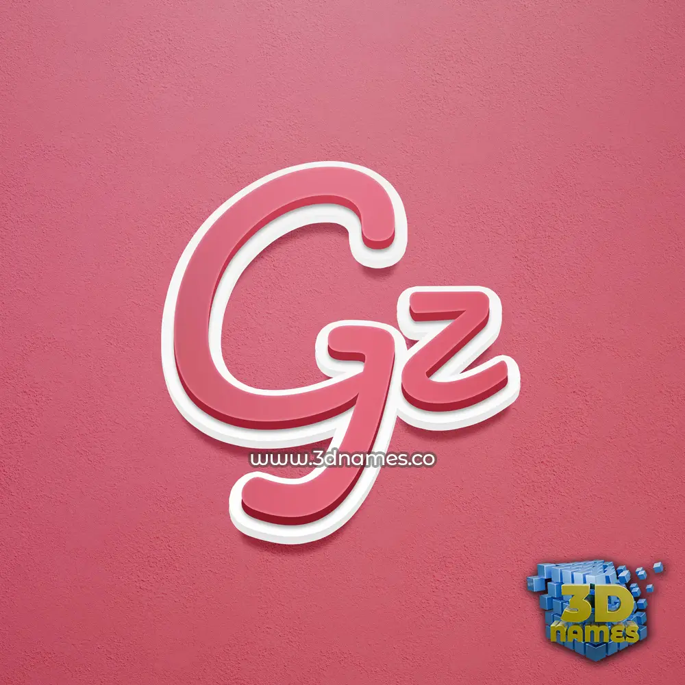 gz in Red Scribble style - 3D name wallpaper