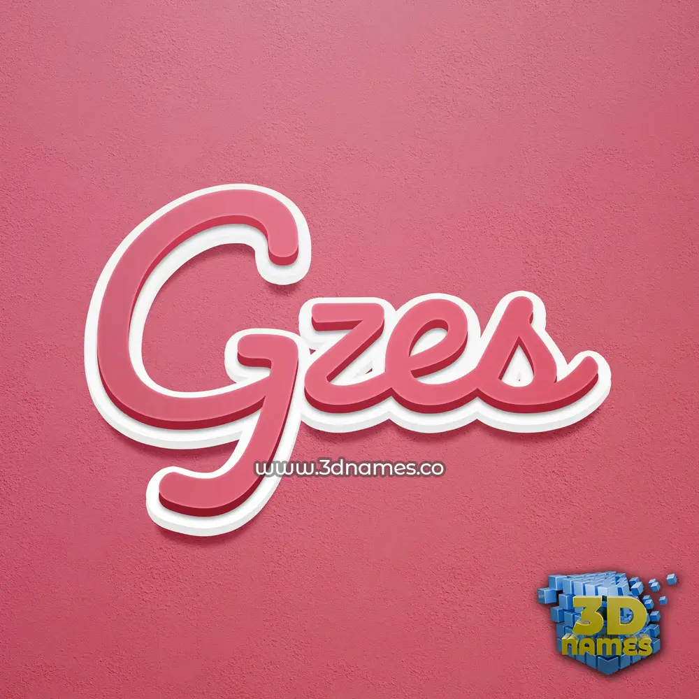 gzes in Red Scribble style - 3D name wallpaper