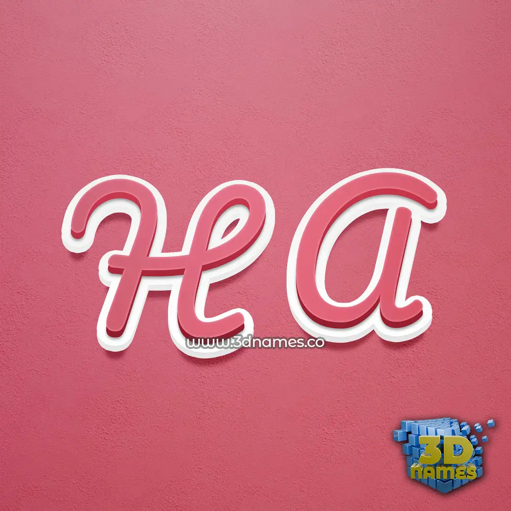 h a in Red Scribble style - 3D name wallpaper