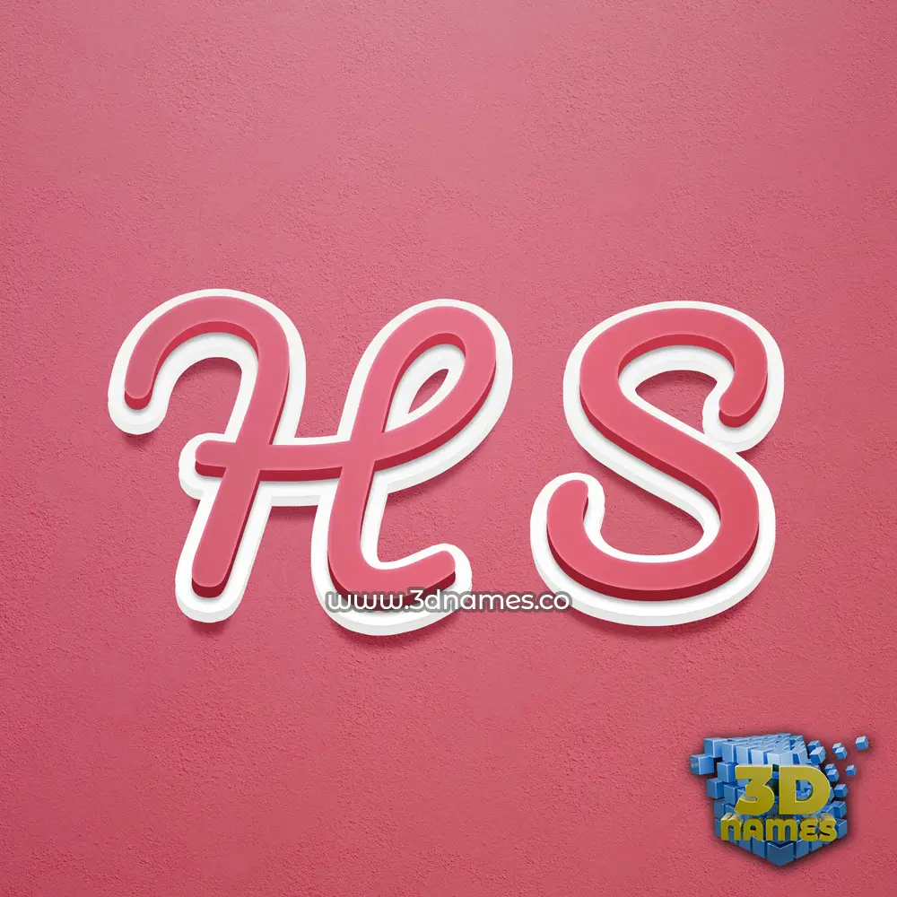 h s in Red Scribble style - 3D name wallpaper