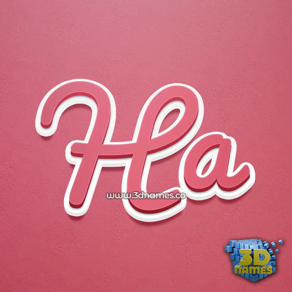 ha in Red Scribble style - 3D name wallpaper