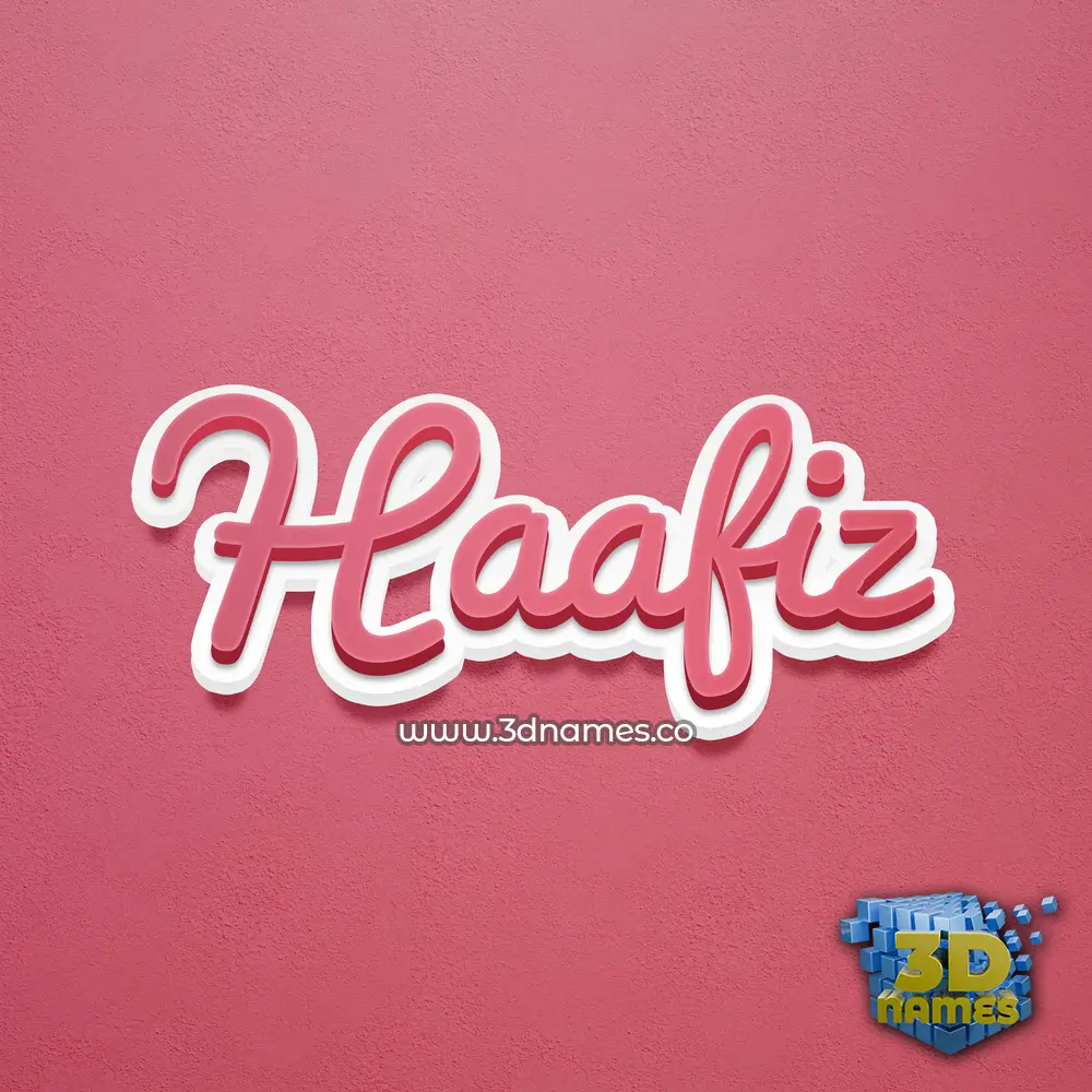haafiz in Red Scribble style - 3D name wallpaper