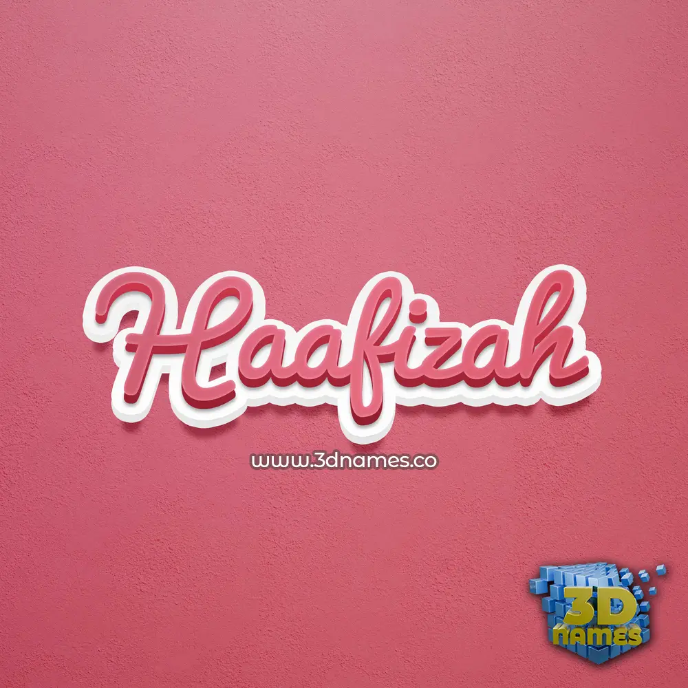 haafizah in Red Scribble style - 3D name wallpaper