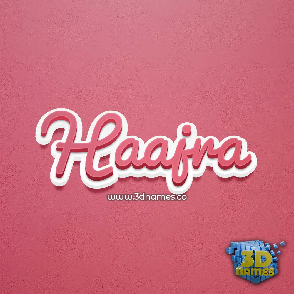 haajra in Red Scribble style - 3D name wallpaper