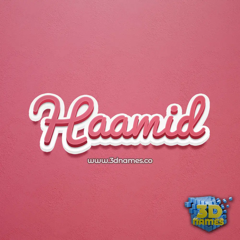 haamid in Red Scribble style - 3D name wallpaper