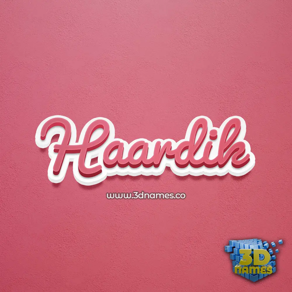 haardik in Red Scribble style - 3D name wallpaper