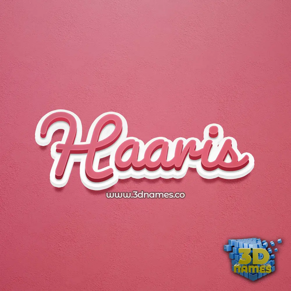 haaris in Red Scribble style - 3D name wallpaper