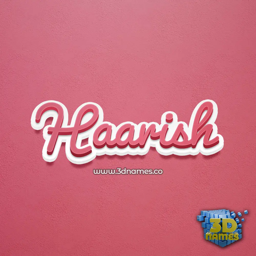 haarish in Red Scribble style - 3D name wallpaper