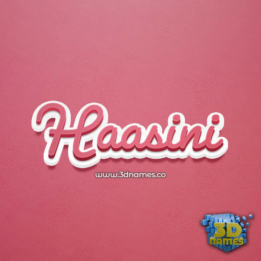 haasini in Red Scribble style - 3D name wallpaper