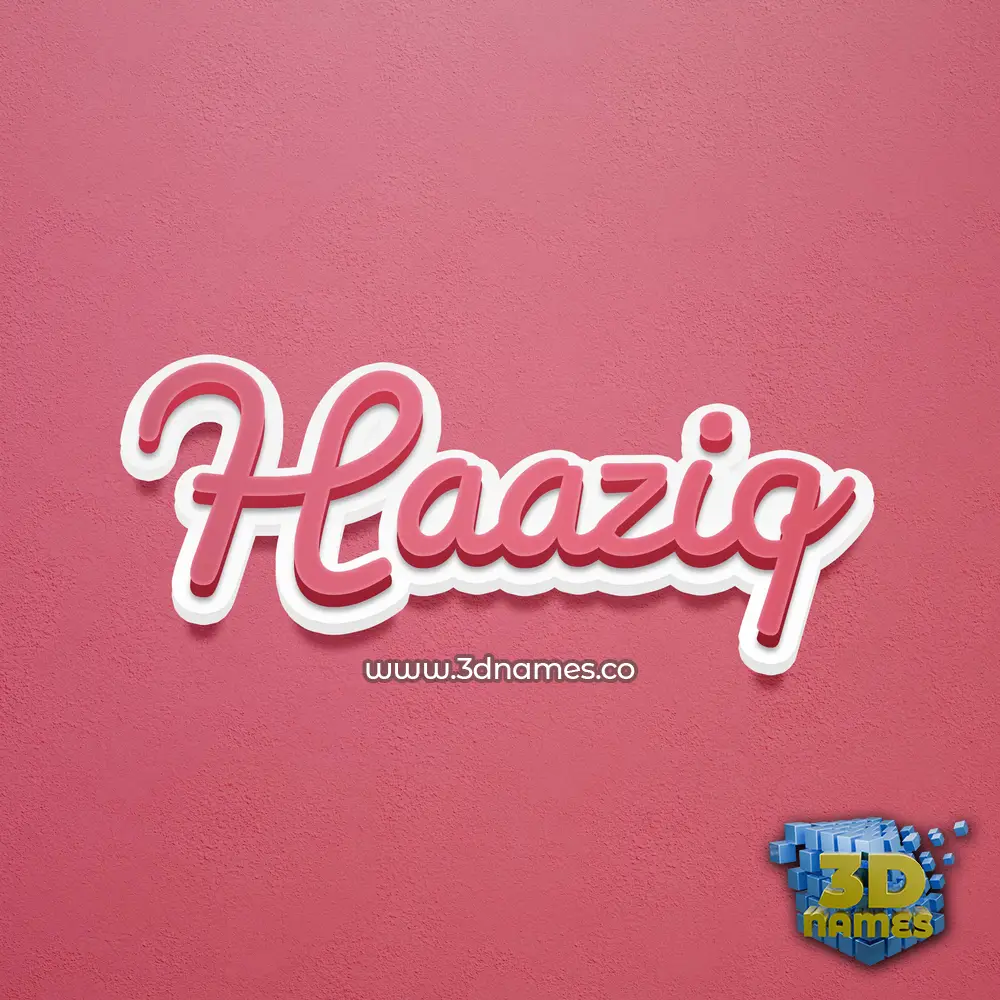 haaziq in Red Scribble style - 3D name wallpaper