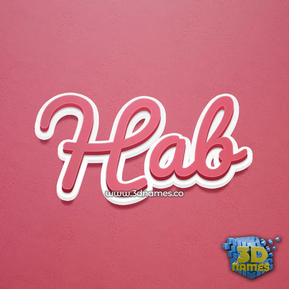 hab in Red Scribble style - 3D name wallpaper
