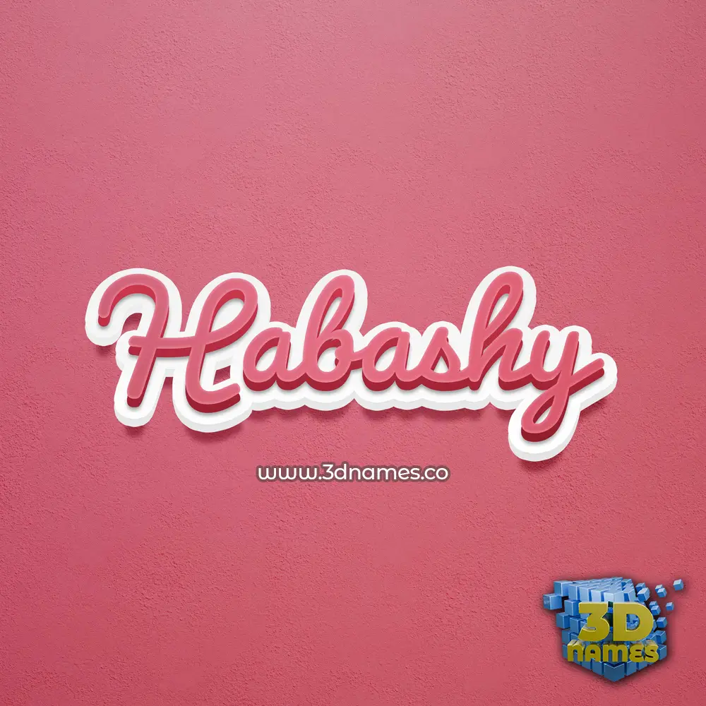 habashy in Red Scribble style - 3D name wallpaper