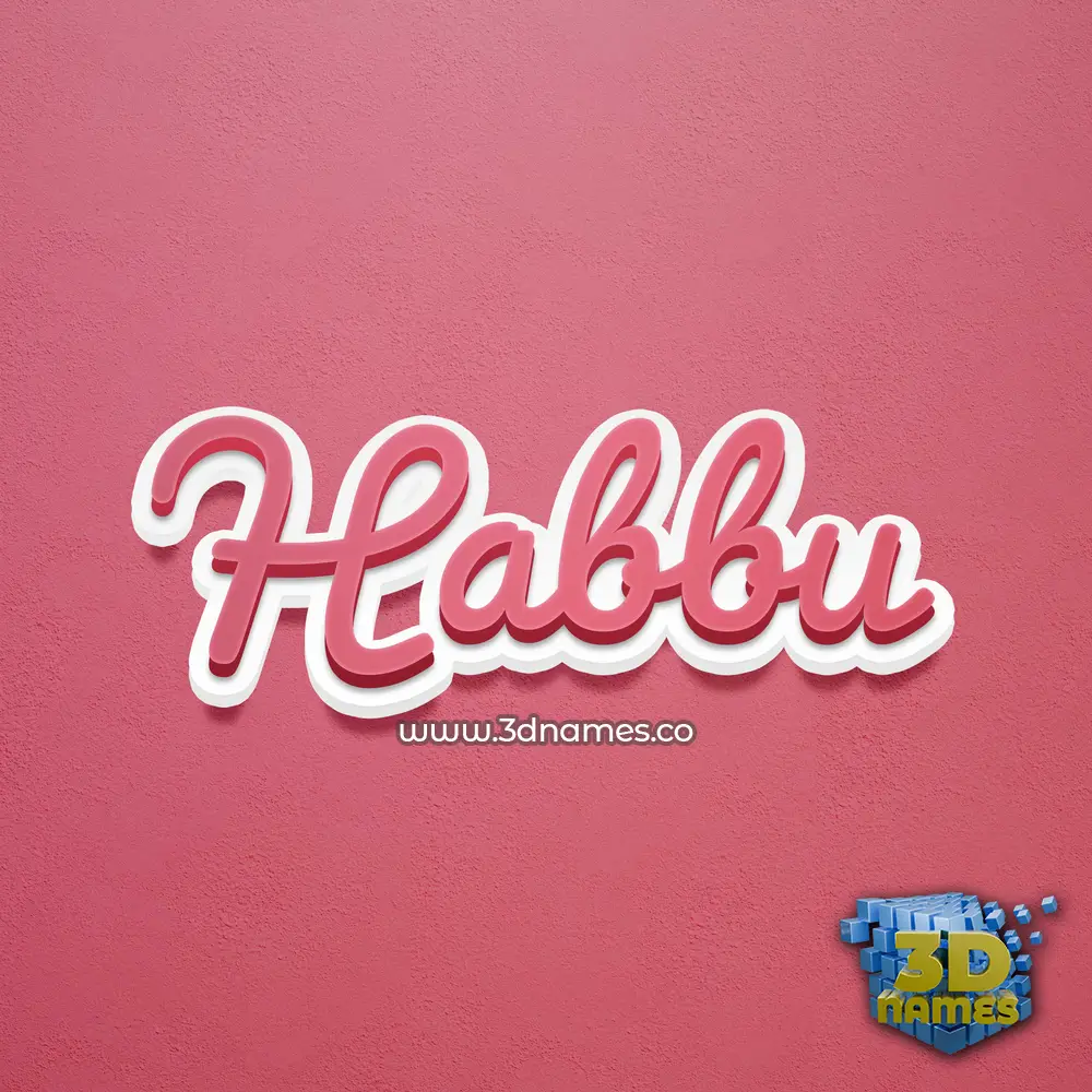 habbu in Red Scribble style - 3D name wallpaper