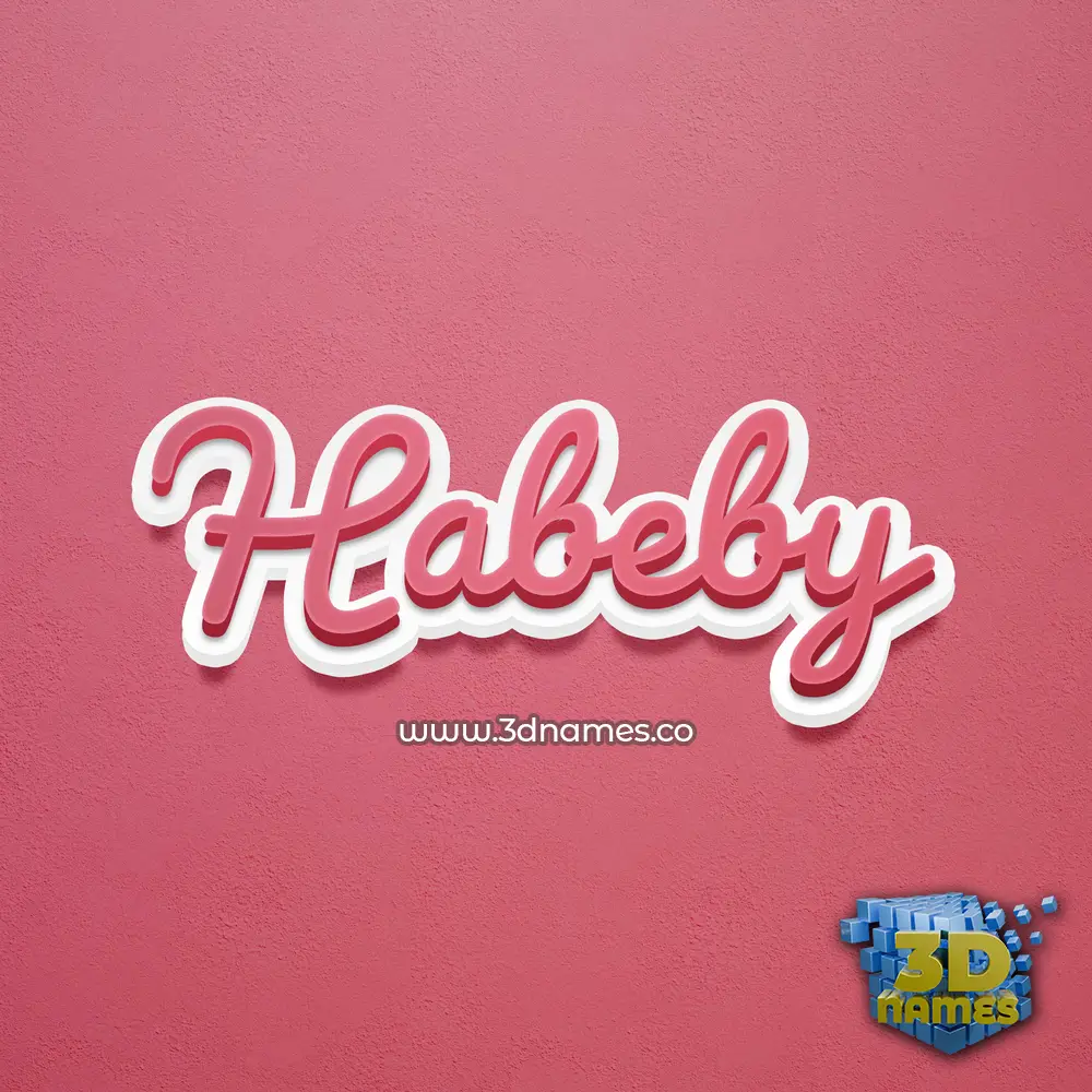 habeby in Red Scribble style - 3D name wallpaper