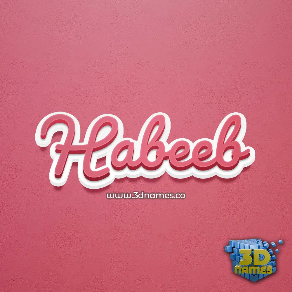 habeeb in Red Scribble style - 3D name wallpaper