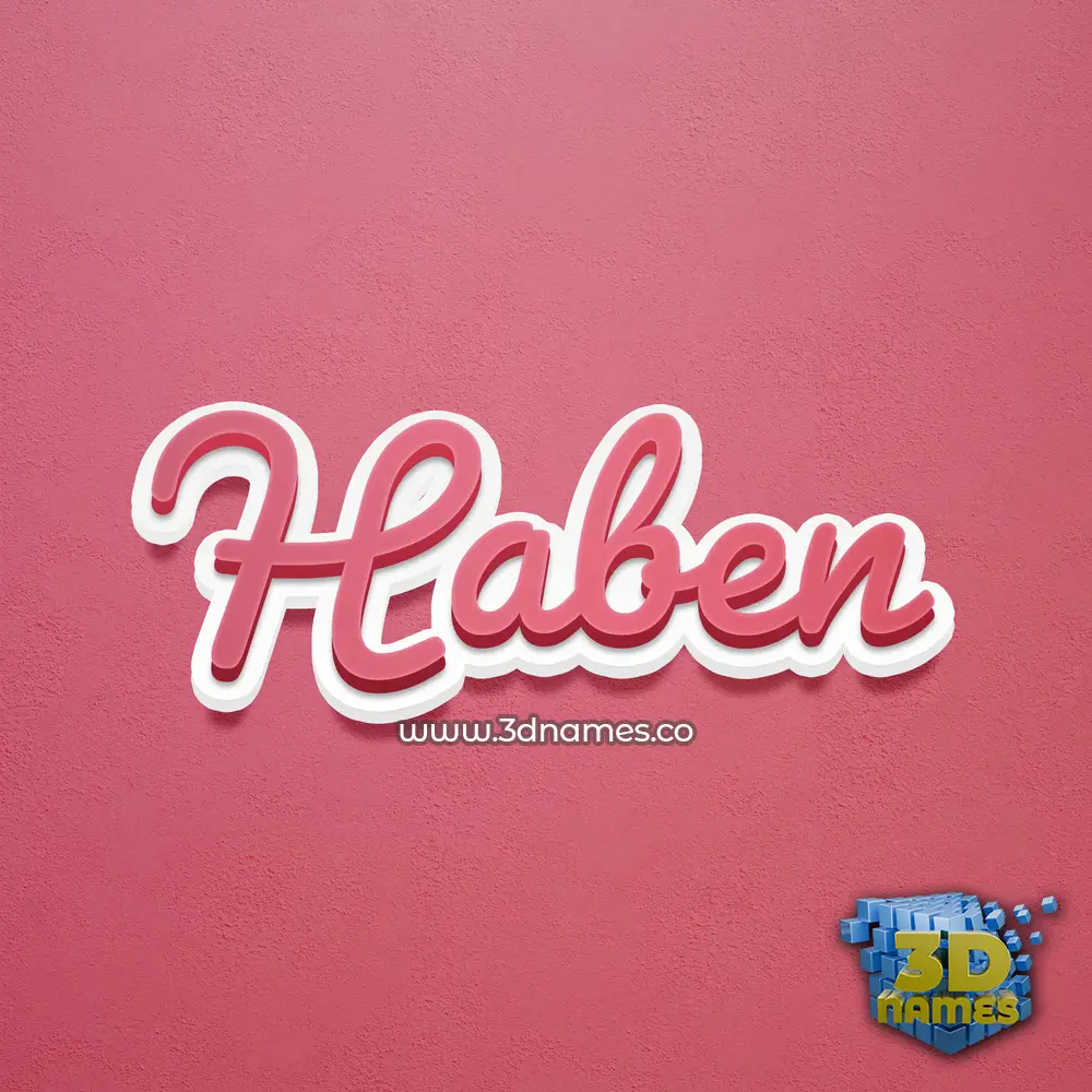 haben in Red Scribble style - 3D name wallpaper