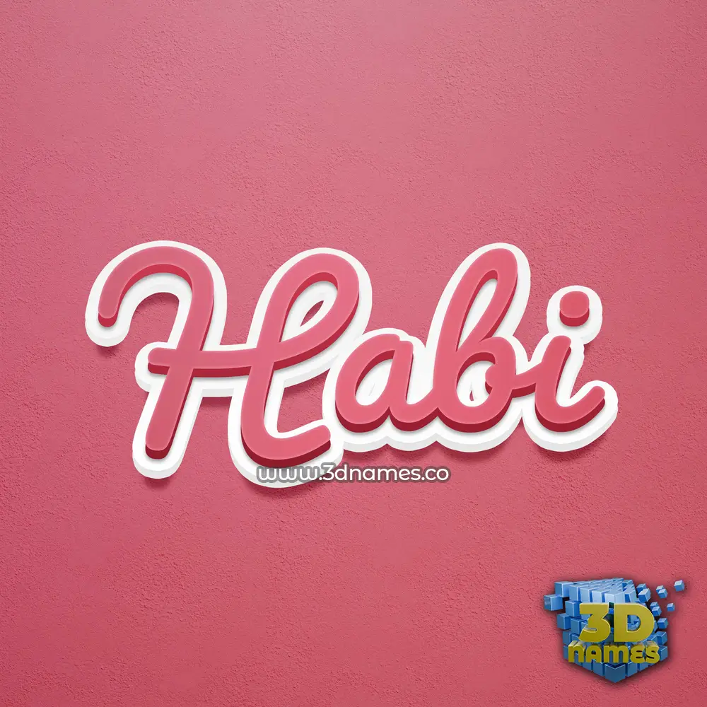 habi in Red Scribble style - 3D name wallpaper