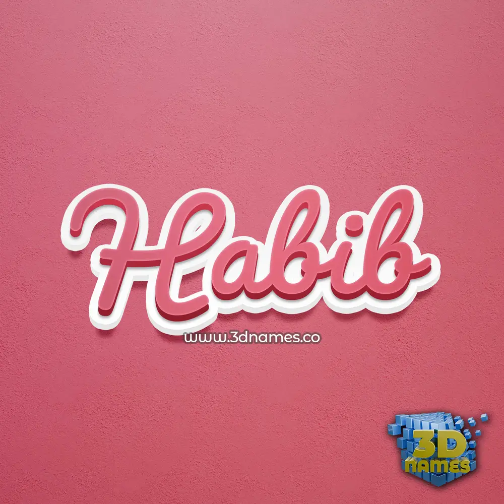 habib in Red Scribble style - 3D name wallpaper