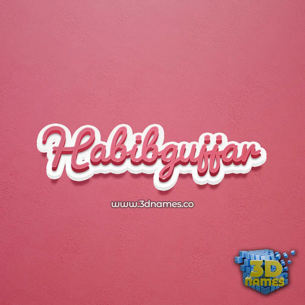 habibgujjar in Red Scribble style - 3D name wallpaper