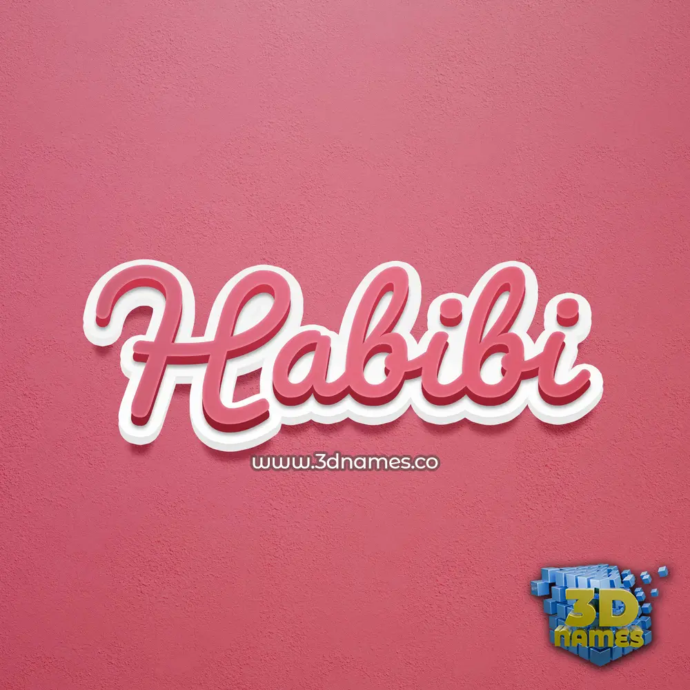 habibi in Red Scribble style - 3D name wallpaper