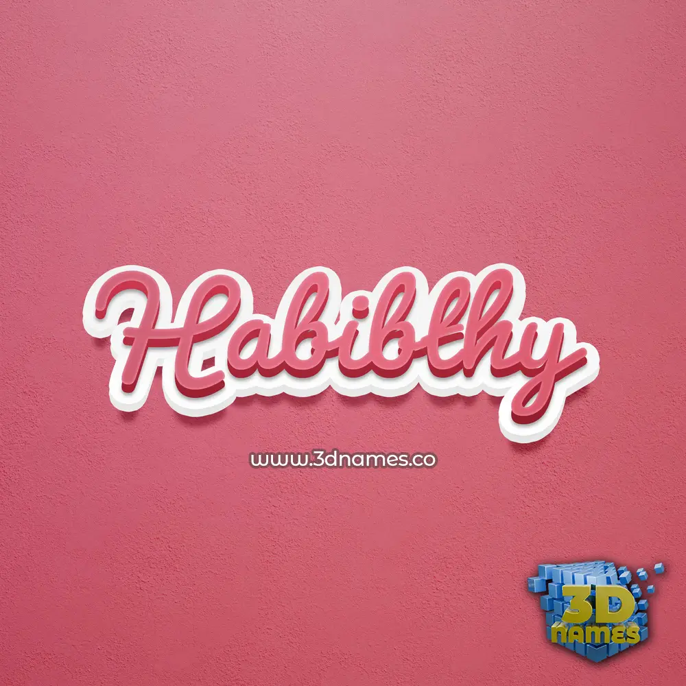 habibthy in Red Scribble style - 3D name wallpaper